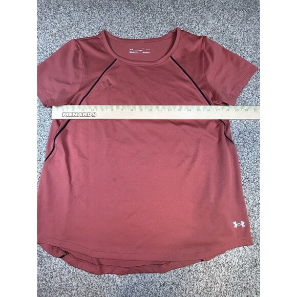 Under Armor Top Size Medium Pink Breathable Loose Fit HeatGear - Picture 4 of 6